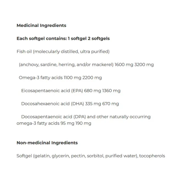 Natural Factors RegenerLife Omega-3 Ultra Strength 2200 mg 2