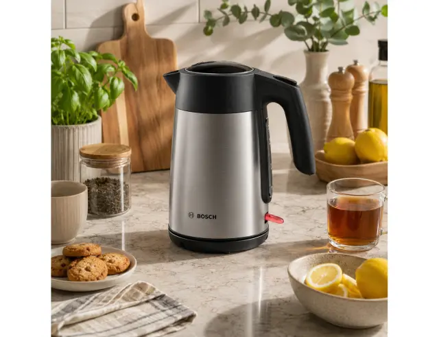 Βραστήρας Bosch με χωρητικότητα 1.7L και ισχύ 2400W - Inox/Black TWK7L460