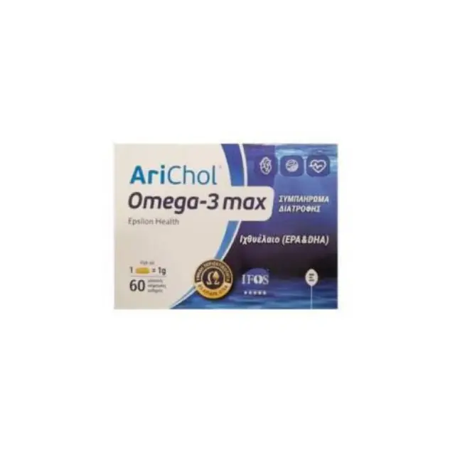 Epsilon Health Arichol Omega 3 Max Συμπλήρωμα Διατροφής με Ωμέγα 3 & Λιπαρά Οξέα, 60 μαλακές κάψουλες
