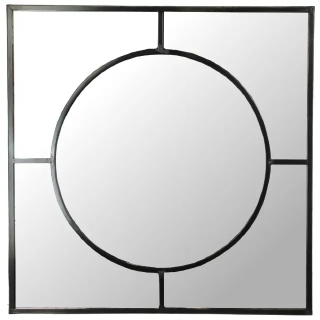 Καθρέπτης Μαύρο Μέταλλο 77x3x77cm