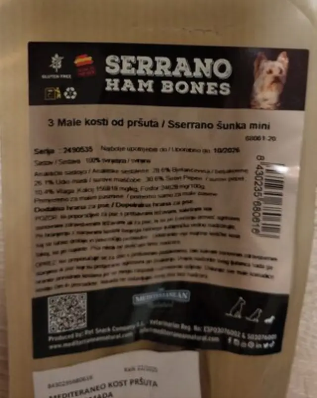 Mediterranean Serrano Μισά Κόκκαλα S 90gr (3τμχ) Μονόχρωμο