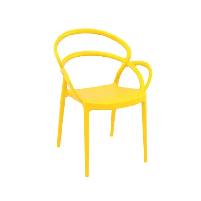 Πολυθρόνα Στοιβαζόμενη MILA Κίτρινο PP 57x56x82cm