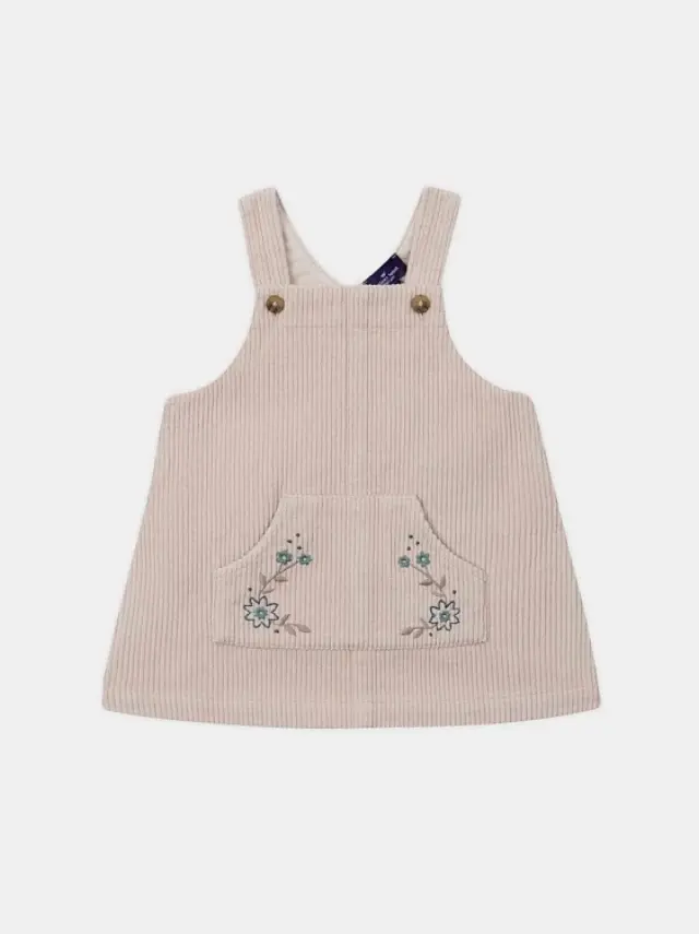 Βρεφικό Φόρεμα Floral Pocket ΕΚΡΟΥ - 6 μηνών