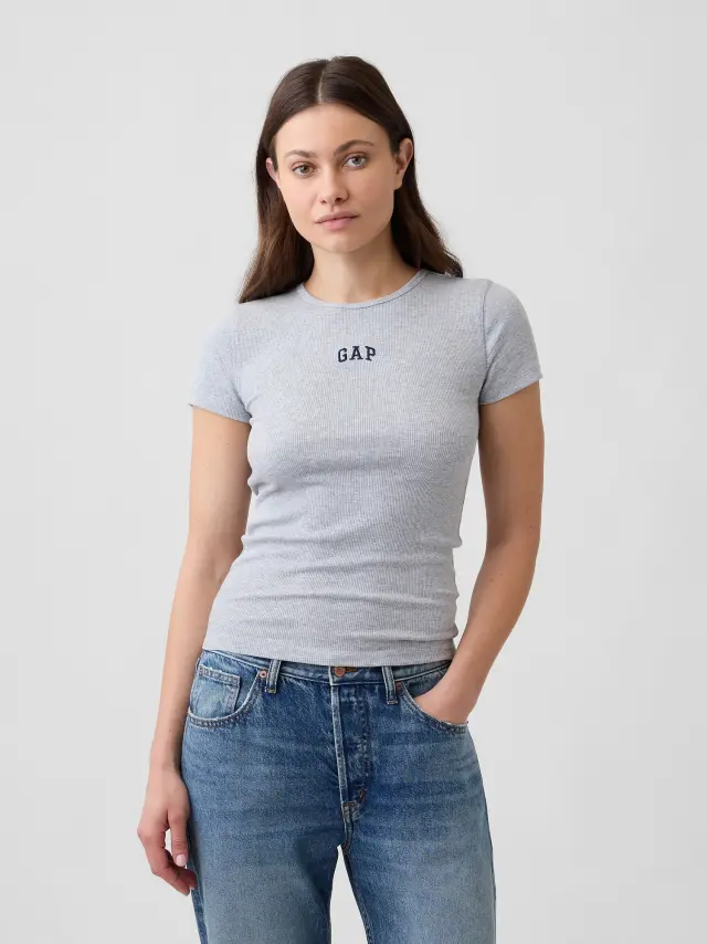 Γυναικεία Μπλούζα Modern Rib με Λογότυπο Gap BC15 LT GREY HEATHER