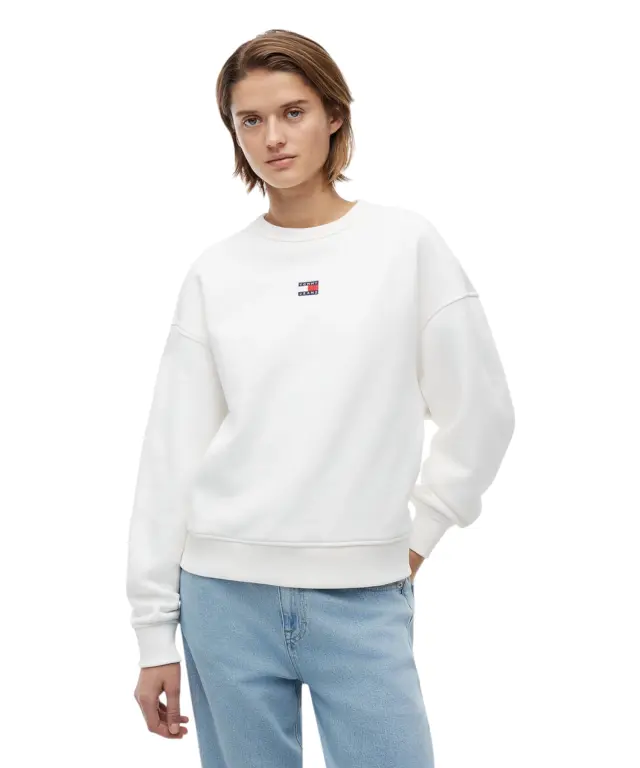 Tommy Hilfiger - Γυναικείο Φούτερ Badge crew ext Regular Fit DW0DW23297-YBL Εκρού - L