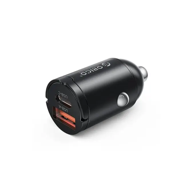 Orico Φορτιστής Αυτοκινήτου MiniRing 30W USB-A / USB-C Black