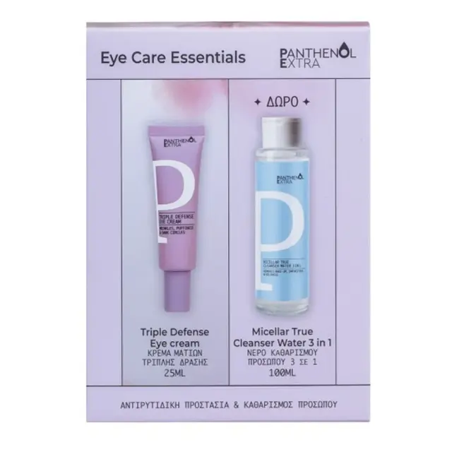 Panthenol Extra Eye Care Essentials Triple Defense Eye Cream 25 ml + Δώρο Micellar Water 3 in 1 100 ml