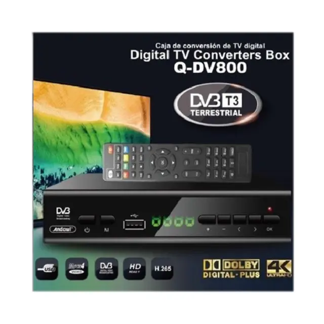 Andowl Αποκωδικοποιητής 4K ULTRA HD DV3 H.265 σε Μαύρο Χρώμα Q-DV800 2