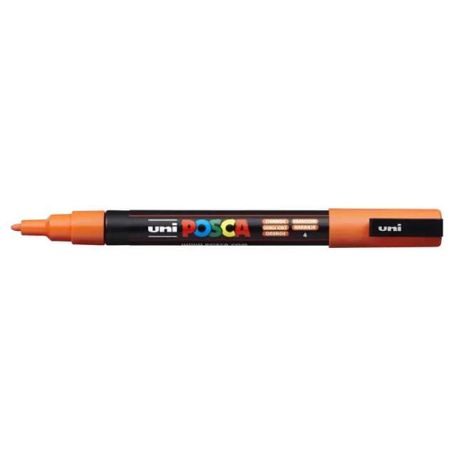 Μαρκαδόρος Σχεδίου Uni Posca PC-3M με πάχος μύτης 0.9-1.3mm - OrangePC-3M(E) - ΠOPTOKAΛI