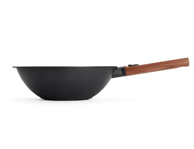 Τηγάνι Wok Woll Eco Logic QXR με αντικολλητική επίστρωση, ξύλινη αποσπώμενη λαβή και διάμετρο 30cm11030WLCI-Q 2
