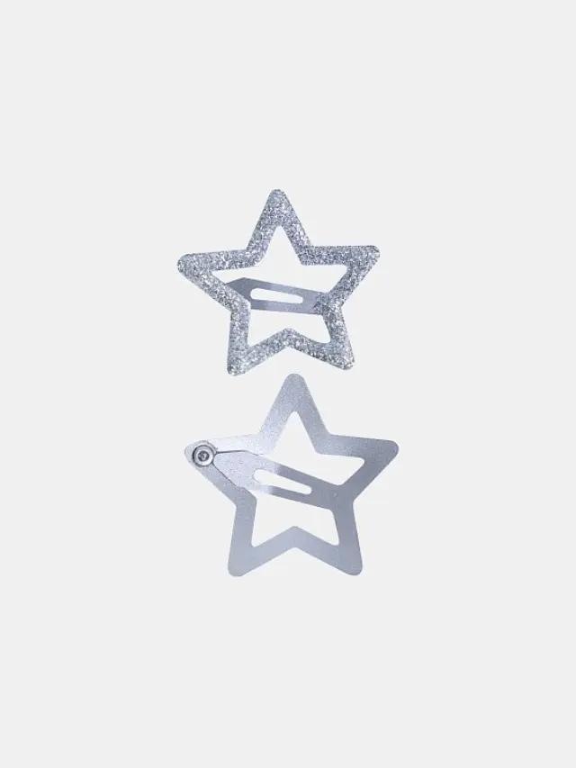 Παιδικά Τσιμπιδάκια Μαλλιών Glitter Stars ΜΠΕΖ - One Size 3