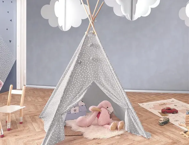 Παιδική Σκηνή Teepee Home Deco Kids με διαστάσεις 120x120x160cm - Grey RG9227