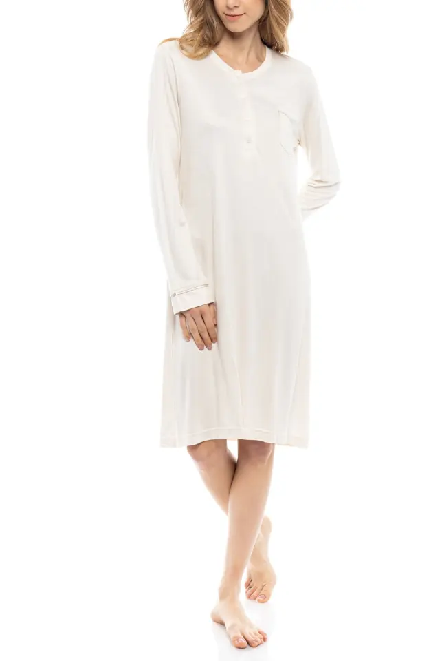 W1248 - White - NIGHTGOWN SOLID MERCERSIZED - S 2