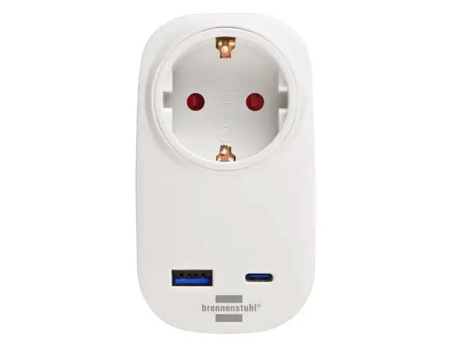 Μονόπριζο Ασφαλείας Brennenstuhl - 1x Schuko - 1x USB-A , 1x USB-C - Λευκό150173 2