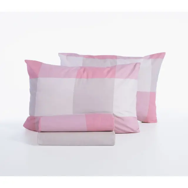 Σετ Σεντόνια Διπλά 4 Τεμαχίων Nef-Nef Casual Check Rose 200x270 3