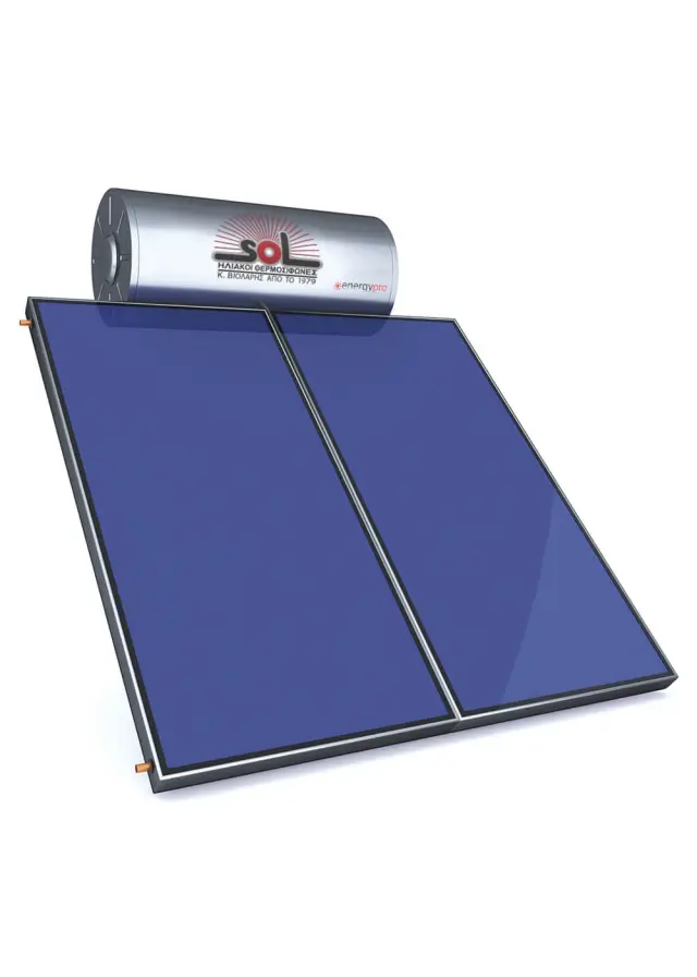 Ηλιακός Θερμοσίφωνας SOL-Violaris EnergyPro 250lt/4.0m² Glass/Ral Επιλεκτικός Τιτανίου FULL PLATE (Διπλό Πάνελ) Διπλής Ενέργειας