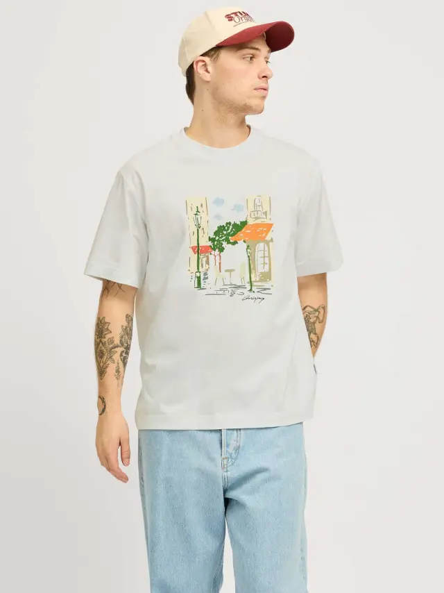 JORMANCHESTER SKETCH TEE SS CREW NECK Antique White 2