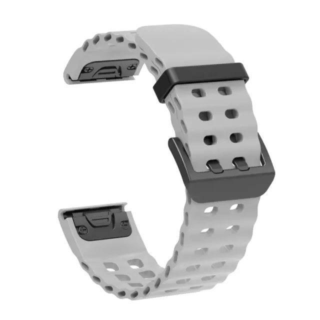 Λουράκι Σιλικόνης Ocean για Garmin Fenix 5/6/6 Pro/7/8/9 (47mm)Quick Release-Grey OEM 2