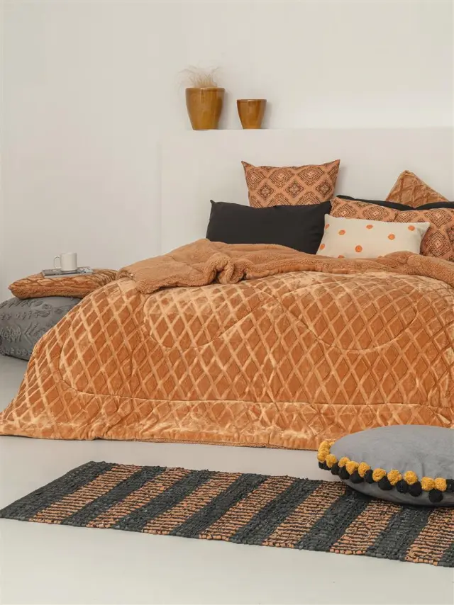 Kουβερτοπάπλωμα Palamaiki Nadine TAN 240X260 Palamaiki 