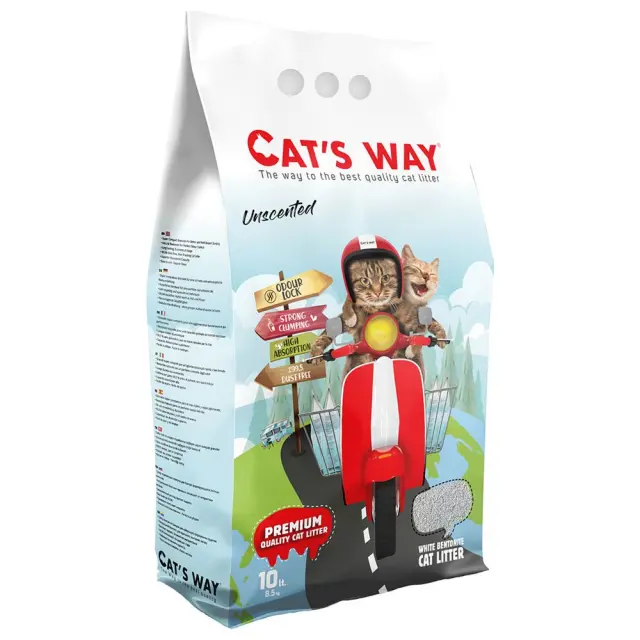 Cat's Way Unscented Άμμος Υγιεινής Μπετονίτη, Χωρίς Άρωμα 10Lt (8,5Kg) Μονόχρωμο
