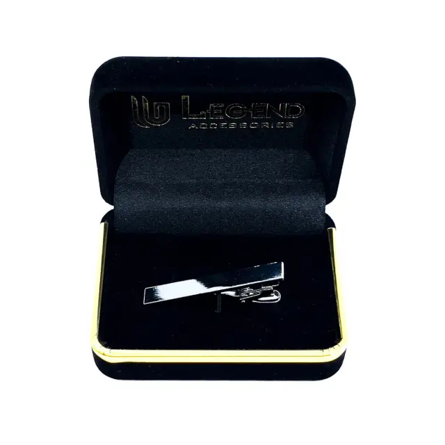 Σχεδιαστικό Ασημί Κλιπ Γραβάτας 4,5 cm – LGTC-12-2