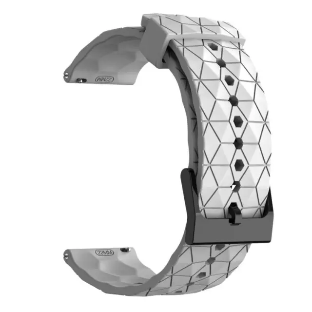 Λουράκι Σιλικόνης Football Pattern Fits all 22mm - White OEM 2