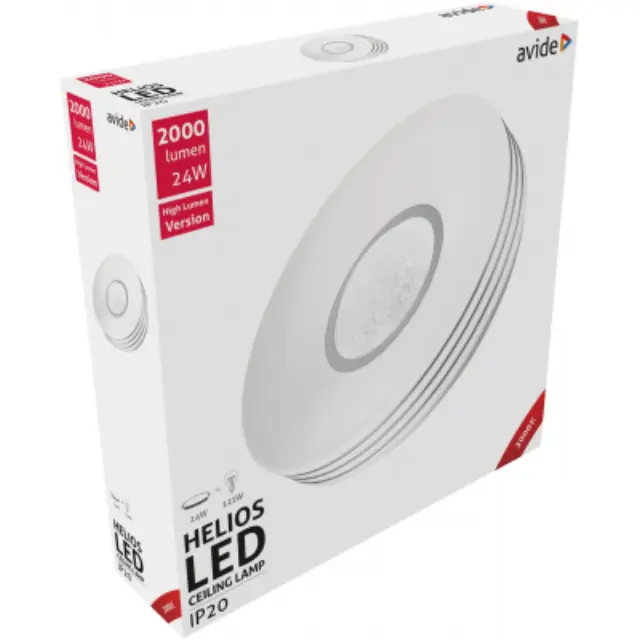 Avide LED Μοντέρνα Πλαφονιέρα Οροφής Helios 24W 380*95.0mm Θερμό 3000K 15.001.0564