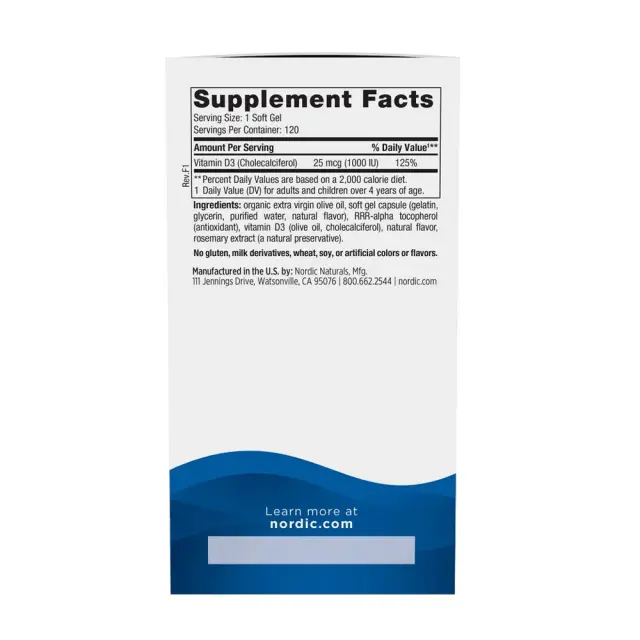 Nordic Naturals Vitamin D3 1000 2