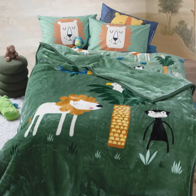 Κουβέρτα Παιδική Jungle Mania 160x220 Nef Nef Homeware, 100% ΠΟΛΥΕΣΤΕΡΑΣ - GREEN (040929) 2