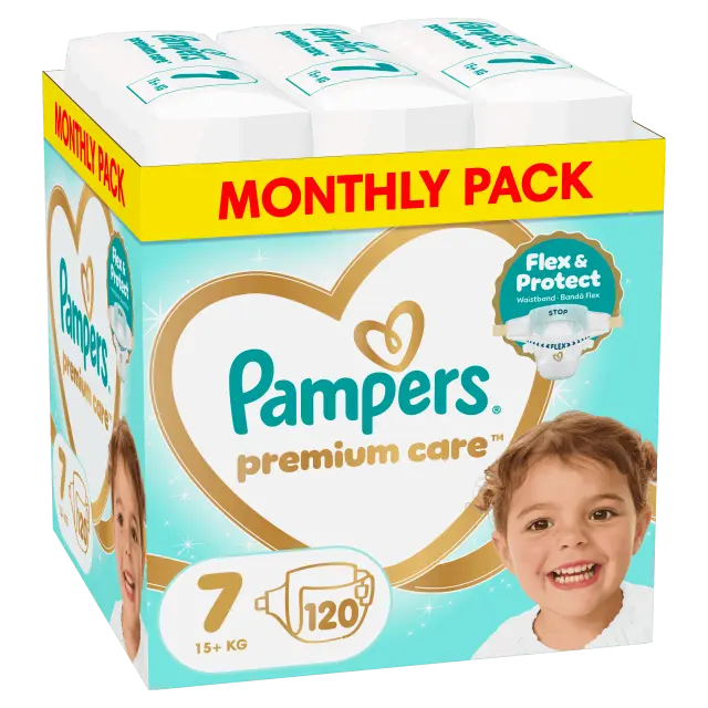 Πάνες Pampers Premium Care Monthly Pack Νο7 (15+kg) 120τεμ