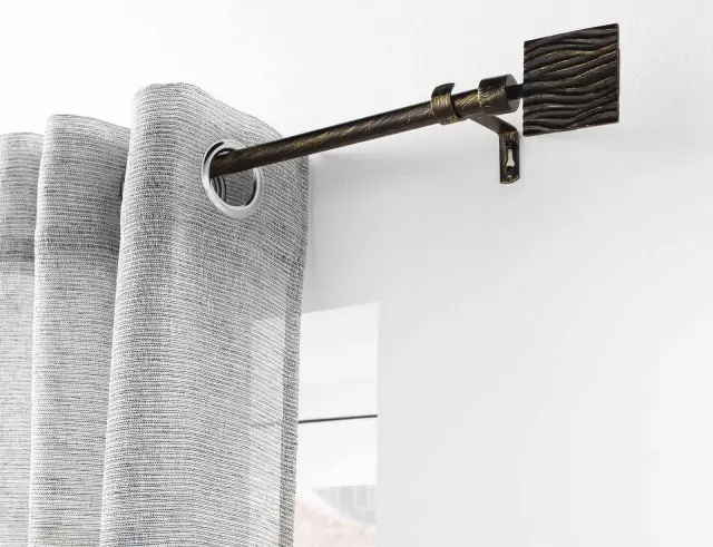 Μονό Κουρτινόξυλο Tempo Douceur d'intérieur με διάμετρο 19mm και επέκταση 120 - 210cm - Black/Gold 1900521