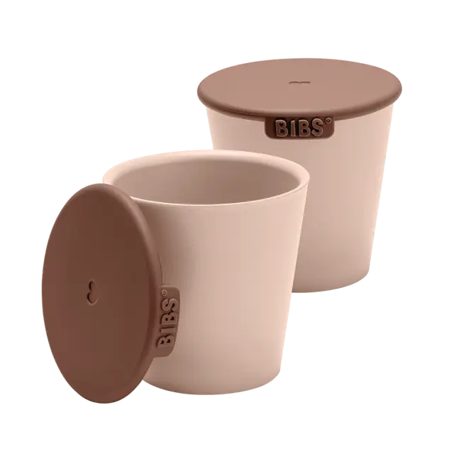 BIBS Cup Set Ποτηράκια με Καπάκι All Ages, Blush, 2τμχ