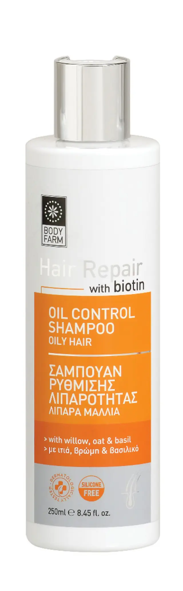 Bodyfarm Hair Repair Oil Control Σαμπουάν Αναδόμησης/Θρέψης & Όγκου για Λιπαρά Μαλλιά 250ml