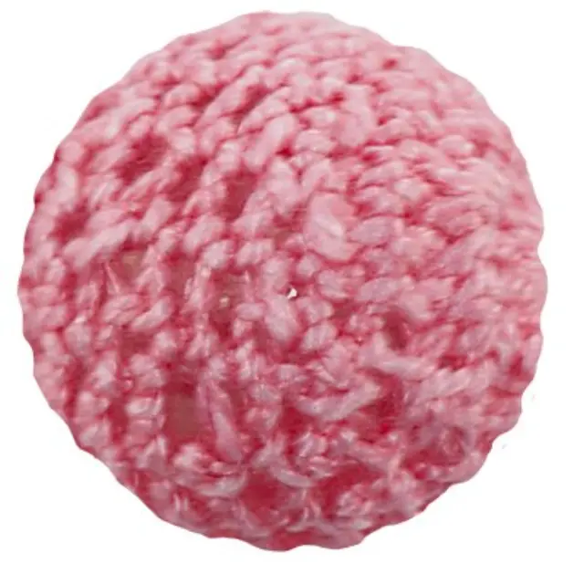 Χάντρα Μάλλινη Round Pink 18mm - 5τεμ