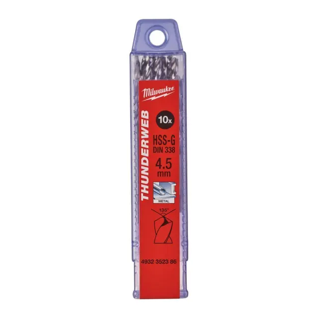 Milwaukee 4932352386 - ΤΡΥΠΑΝΙ ΑΕΡΟΣ ΑΣΗΜΙ HSS-G 4.5mm DIN338 MW