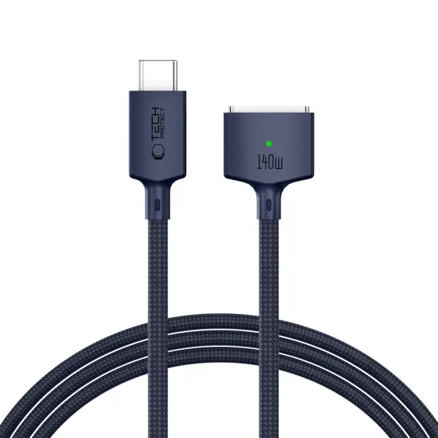 Tech-protect Mmc01 Ultraboost Magnetic Macbook Cable Type-c To Magsafe 3 140w 200cm Midnight Blue