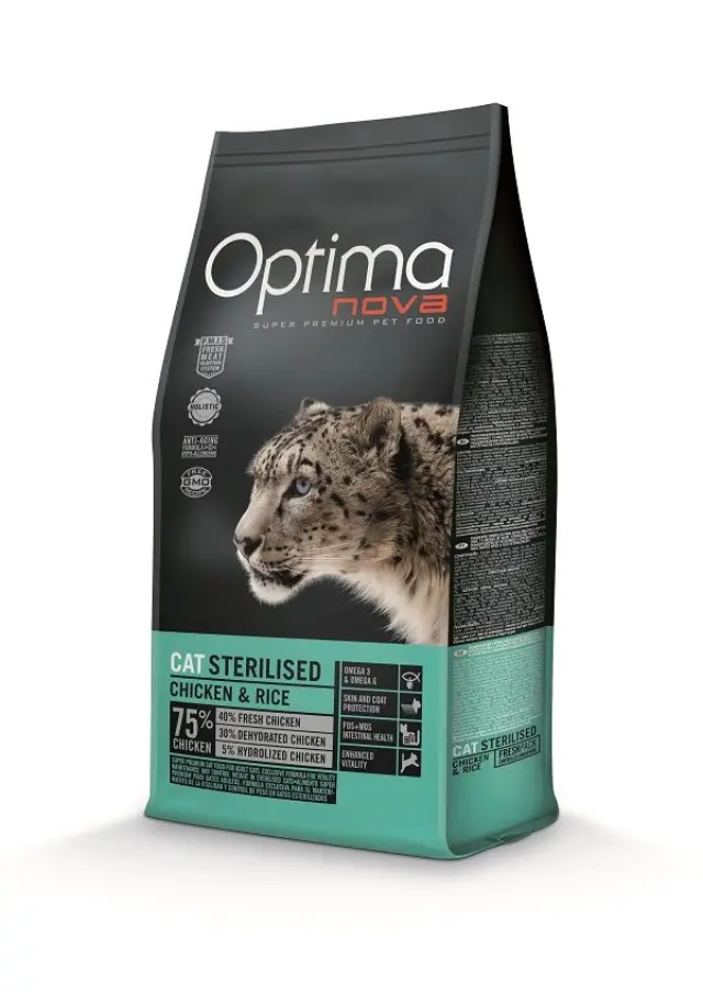 Optima Nova Adult Sterilised Ξηρά Τροφή Στειρωμένης Γάτας Κοτόπουλο & Ρύζι 400gr
