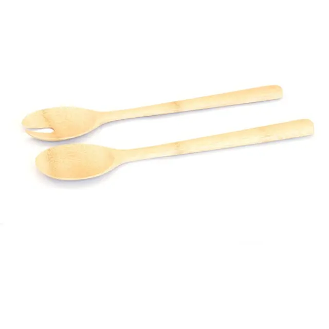 Pebbly Κουτάλες Σερβιρίσματος Σαλάτας από Bamboo 27cm Natural