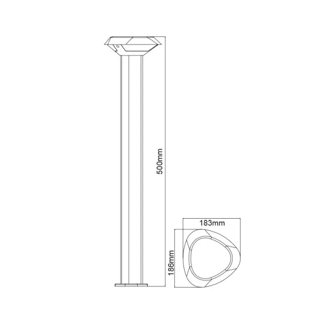 LED SMD POST LUMINAIRE 7W 520LM 330° 230V AC 3.000K DARK GREY CRI80 IP54 30.000HRS / LG3802G-500 3
