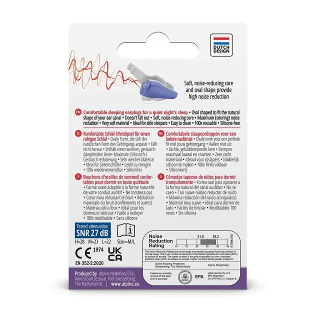 Alpine SleepDeep Multisize Ωτοασπίδες 2τμχ Λευκές 3