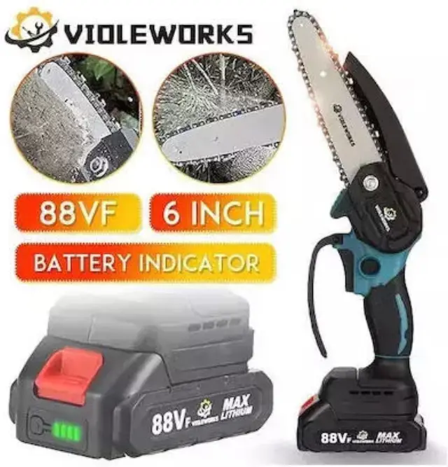Violeworks 88VF Κλαδευτικό Αλυσοπρίονο Μπαταρίας 88V 0.798kg με Λάμα 15cm