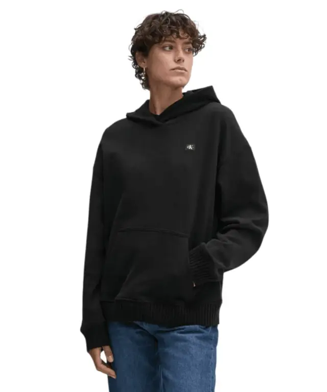 Calvin Klein - Γυναικείο Φούτερ με Κουκούλα Woven Label Peached J20J224173-BEH Μαύρο - L