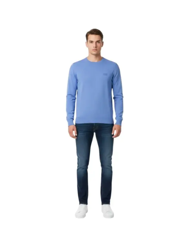 Cavalli Class - Ανδρικό Πουλόβερ Crewneck TXM60AMAC01-04986 Γαλάζιο - 2XL