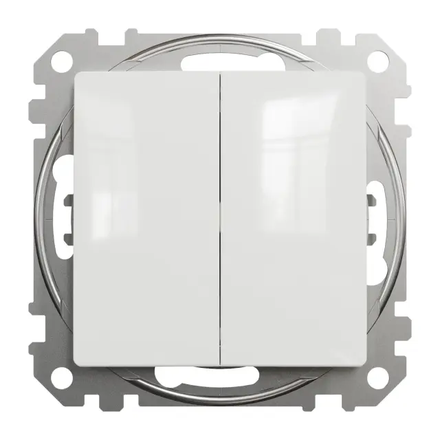 Sedna Design & Elements, 2-circuits switch 10AX, professional, white