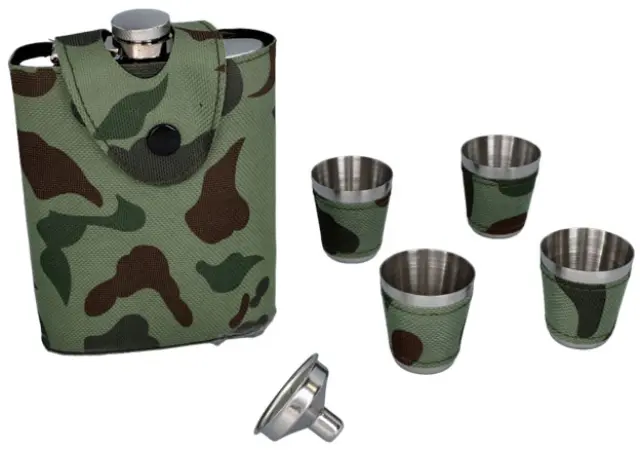Flask Set Φλασκί Ποτού Casino Poker με 2 Σφηνοπότηρα, Τράπουλα και Ζάρια (4335) - 240ml 3
