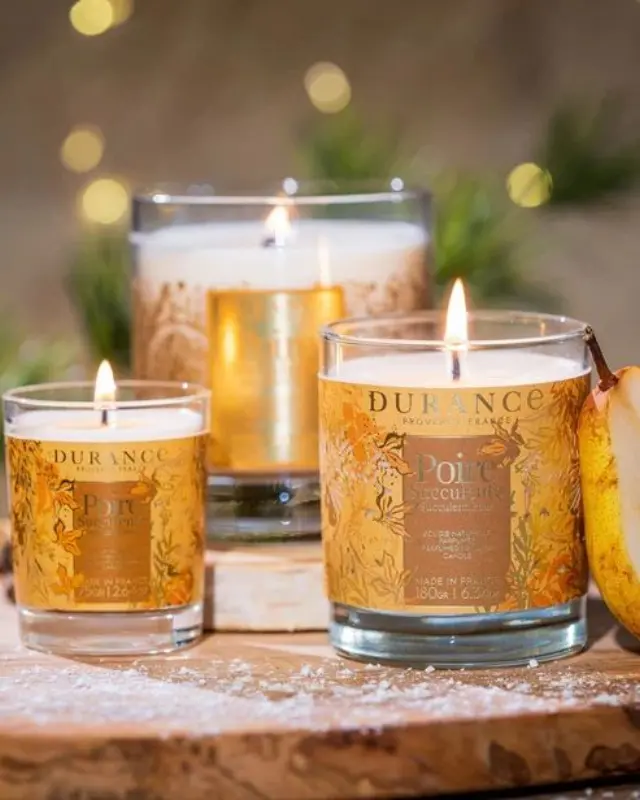 Durance candle Succulent Pear-Noel 2024-Αρωματικό Κερί με ξύλινο φυτίλι 280g 3