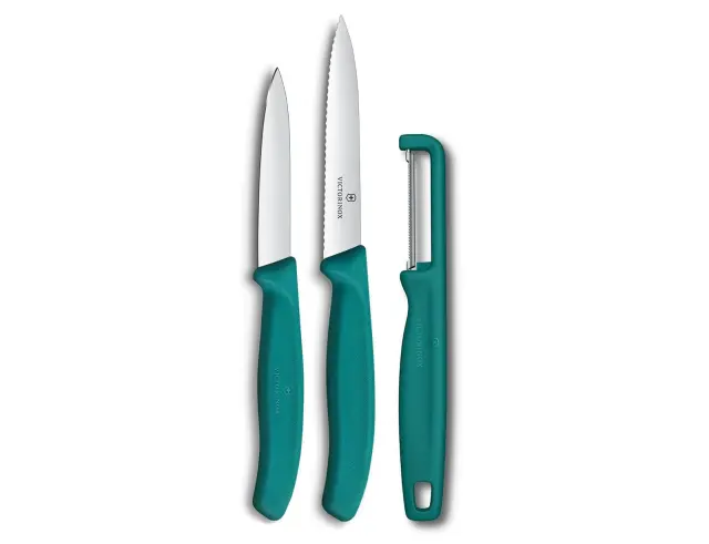 Σετ Μαχαίρια Γενικής Χρήσης & Αποφλοιωτής Victorinox Swiss Classic με μήκος λεπίδας 8cm και 10cm - Green - 3 τεμάχια6.7114.33C1 3