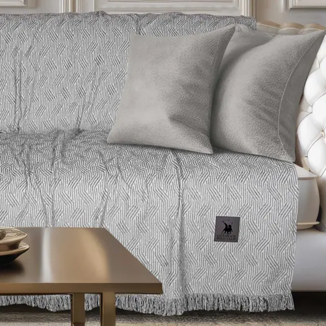 Ριχτάρι Τριθέσιο 180x300 Essential Greenwich Polo Club 3950 Grey 70% Ακρυλικό Σενίλ-20% Βαμβάκι-10% Πολυέστερ 2