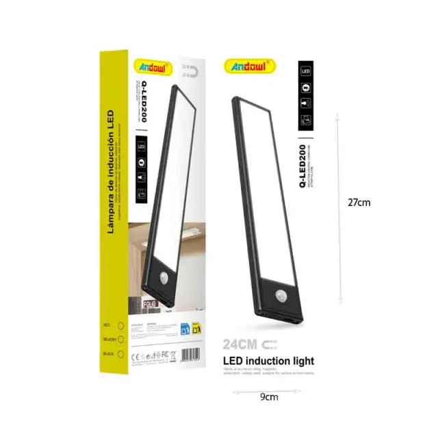 Andowl LED Φωτιστικό Ντουλαπιού με Αισθητήρα Κίνησης 24cm Q-LED200 - USB Rechargeable LED Induction Light 0751138 2