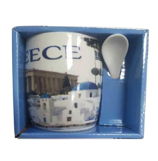 Σετ κεραμική κούπα Souvenir με κουτάλι - Greece - 241130 3